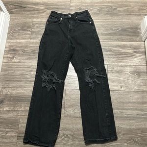 Black wide leg jeans